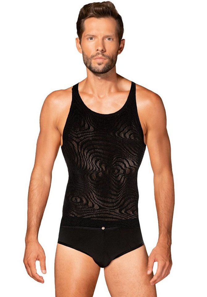 Obsessive Tanktop Tank Top transparent für Männer Hemd - schwarz (1-tlg) transparent von Obsessive