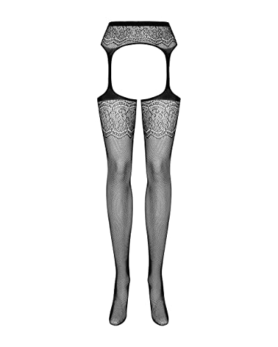 Strapsstrümpfe S207 - schwarze Strumpfhose von Obsessive, Schwarz, S/M/L von Obsessive
