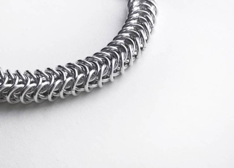 Handgefertigtes Chainmaille Armband Aus Sterlingsilber | 8.5 Mm von ObsidianDreamsShop