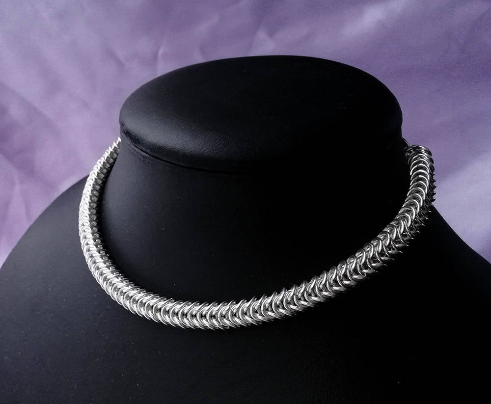 Handgemachte Sterling Silber Box Halskette, Unisex Wikinger Schmuck | 8.5 Mm von ObsidianDreamsShop