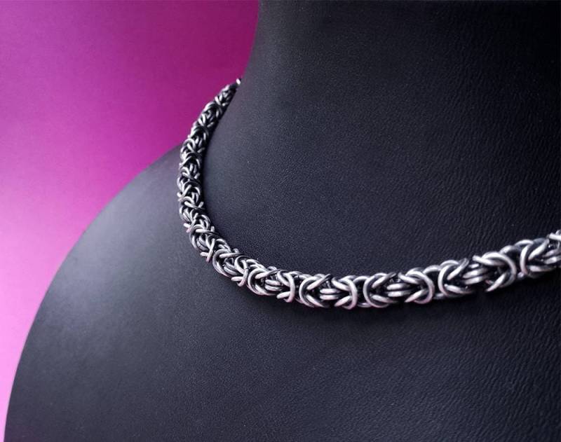 Handgemachte Sterling Silber Byzantinerkette, Unisex | 5.75 Mm von ObsidianDreamsShop