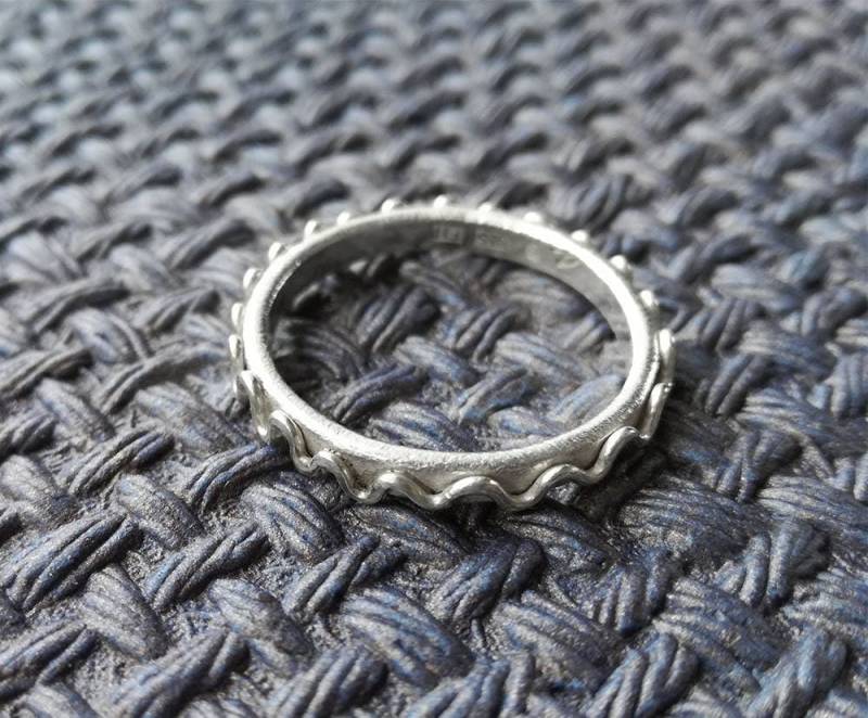 Handgemachter Ring Aus 925Er Silber Mit Matter Oberfläche, Größe 10 von ObsidianDreamsShop