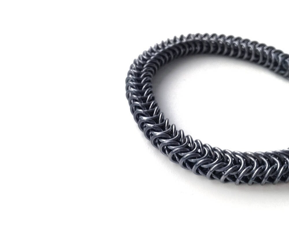 Wikinger 925Er Silber Chainmaille Armband, Unisex Schmuck | 8.5 Mm von ObsidianDreamsShop