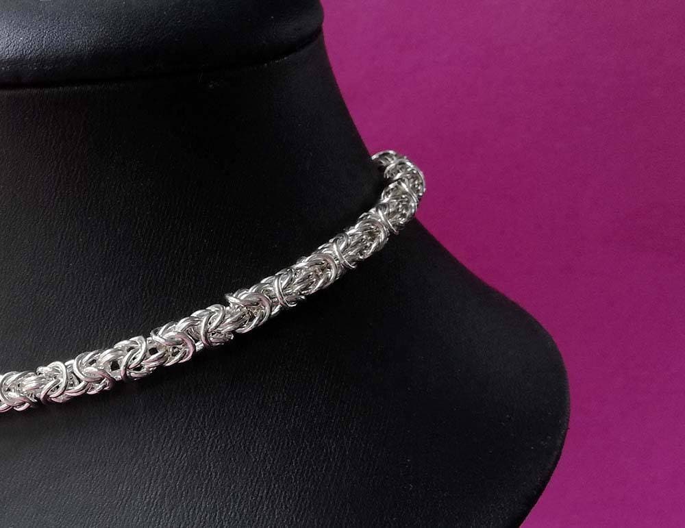 Wikinger Kettengeflecht, Sterling Silber Byzantine Kette, Unisex | 5.75 Mm von ObsidianDreamsShop