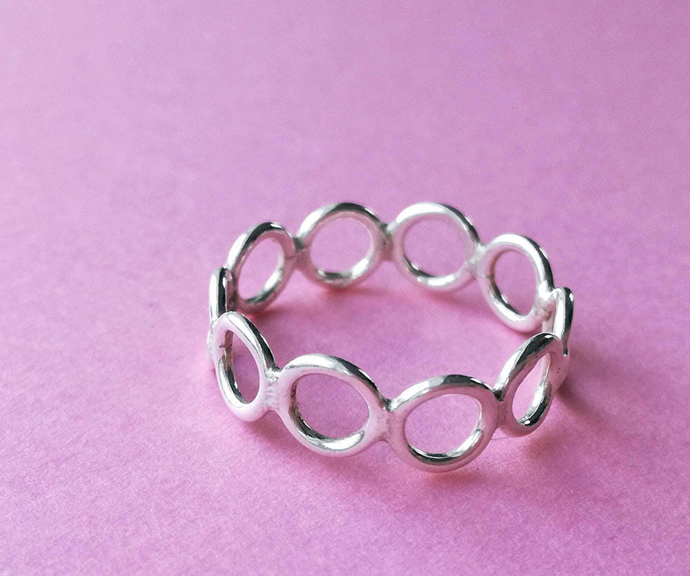 sterling Silber Kreis Ring, Größe 6, 5, Handgemacht von ObsidianDreamsShop