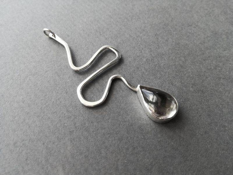 sterling Silber Schlangen Anhänger Mit Citrine, Healing Crystal Halskette von ObsidianDreamsShop