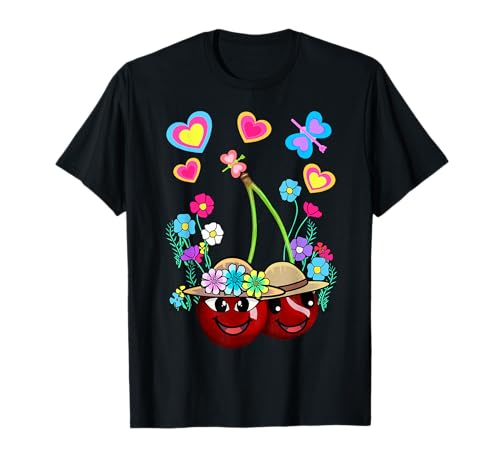 Kinder Kind Retro Kirschen Kirsche Sommer Obst Früchte 80er T-Shirt von Obst Früchte Frucht