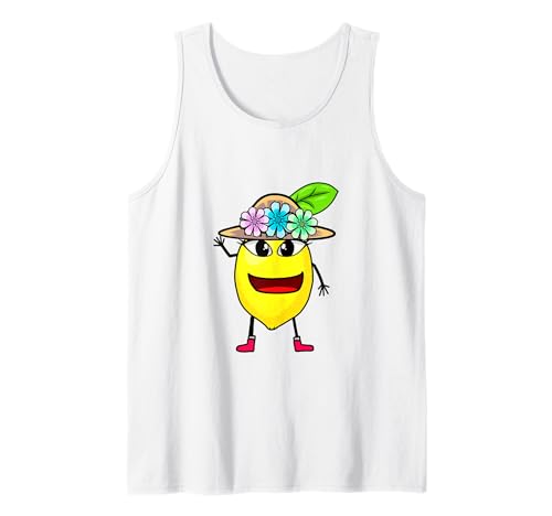 Lustige Zitrone Früchte Retro Kinder Kind Mädchen Teenies Tank Top von Obst Früchte Frucht