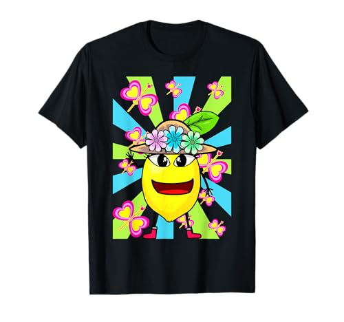 Retro Obst Zitrone Zitronen Mädchen Sommerzeit Kinder Kind T-Shirt Retro Obst Zitrone Zitronen Mädchen Sommerzeit Kinder Kind T-Shirt von Obst Früchte Frucht