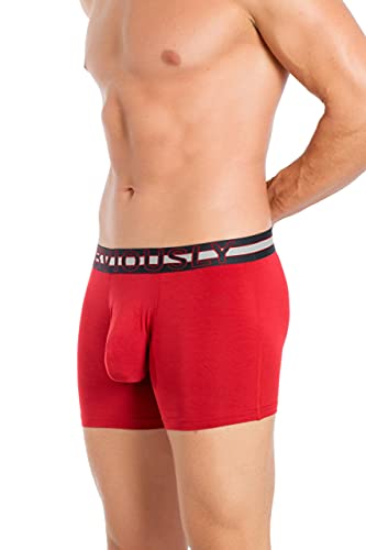 Obviously EveryMan Boxershorts, 7,6 cm Bein, chilli red, Large von Obviously