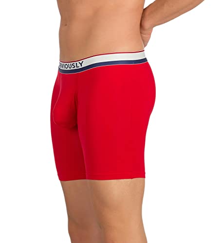 Obviously PrimeMan Boxershorts, 15,2 cm Bein, Rot/Ausflug, einfarbig (Getaway Solids), Large von Obviously