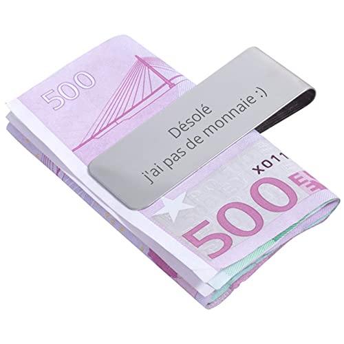Ocadeau Geldscheinklammer aus versilbertem Metall mit personalisierbarem Text - Personalisierbare, gravierte, längliche Geldscheinklammer Ocadeau Geldscheinklammer aus versilbertem Metall mit personalisierbarem Text - Personalisierbare, gravierte, längliche Geldscheinklammer von Ocadeau