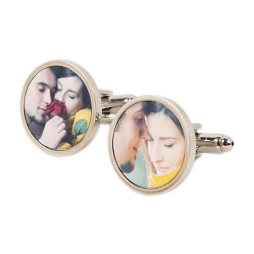 Ocadeau Manschettenknöpfe aus Stahl mit eigenem Foto personalisierbar - Schlichte runde Manschettenknöpfe - Manschettenkknopf 2er-Set zum Selbstgestalten Ocadeau Manschettenknöpfe aus Stahl mit eigenem Foto personalisierbar - Schlichte runde Manschettenknöpfe - Manschettenkknopf 2er-Set zum Selbstgestalten von Ocadeau