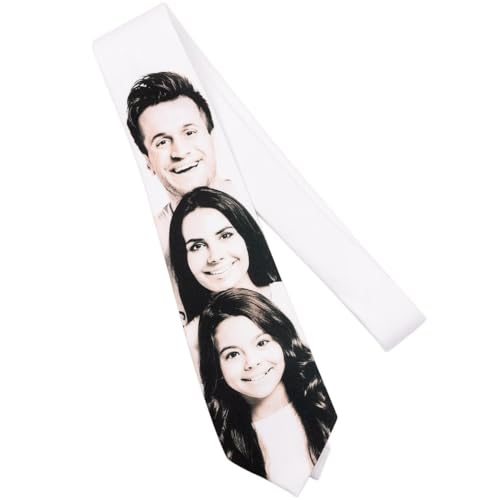 Ocadeau Weiße Herrenkrawatte mit personaöisierbarem Fotodruck - Bedruckbare Herrenbekleidung - Krawatte mit Foto zum Selbstgestalten von Ocadeau