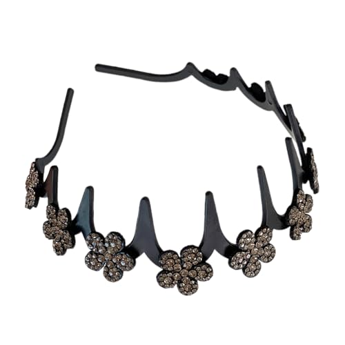 Ocastuted Welliges Haarband - Strassblume Verspieltes Haarreifen - Hält Flughaare Bequemes Haaraccessoire Für Erwachsene Teenager Und Mädchen Für Dusche Training Fitnessstudio Und Gesichtspflege von Ocastuted