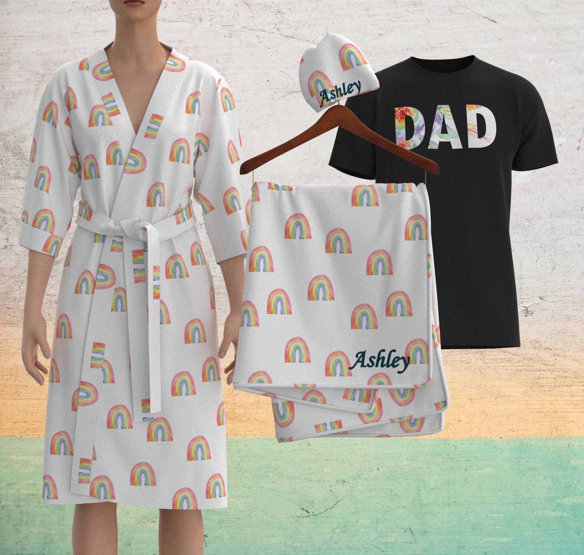 Regenbogen Floral Labor Passende Robe Und Swaddle Set, Decke Krankenhaus Mutterschaft Robe, Mädchen Nach Hause Kommen, Geschenk von OccaModa