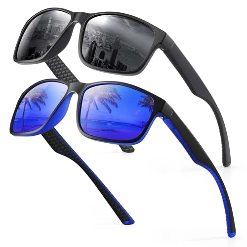 Occhsouo Sonnenbrille Herren Polarisiert Damen UV400 Schutz Sport Sunglasses Men Women Unisex Ultraleichte Rechteckig Rahmen Schwarz Retro Polarisierte Sonnenbrillen für Angeln, Fishing, Fahren, /Ski Occhsouo Sonnenbrille Herren Polarisiert Damen UV400 Schutz Sport Sunglasses Men Women Unisex Ultraleichte Rechteckig Rahmen Schwarz Retro Polarisierte Sonnenbrillen für Angeln, Fishing, Fahren, /Ski von Occhsouo