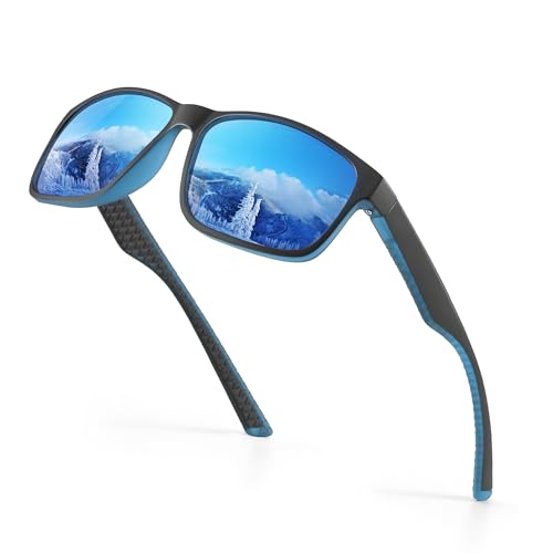 Occhsouo Herren-Sonnenbrille, polarisiert, klassisch, quadratisch, für UV400-Schutz, Pfauenblau von Occhsouo