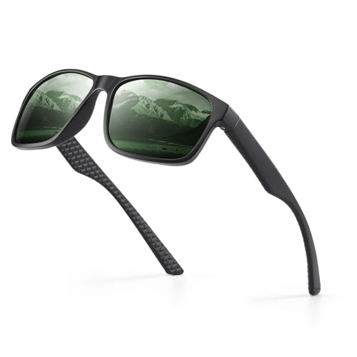 Occhsouo Herren-Sonnenbrille, polarisiert, klassisch, quadratisch, für UV400-Schutz, olivgrün von Occhsouo