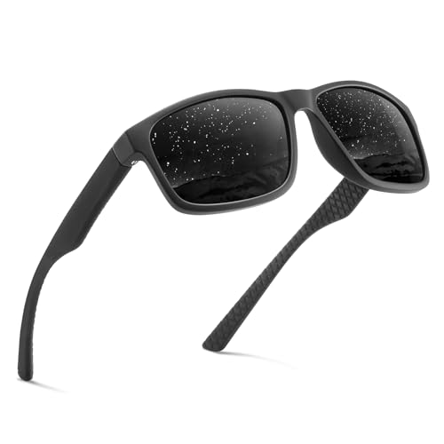 Occhsouo Klassische Herren-Sonnenbrille, polarisiert, jet black von Occhsouo