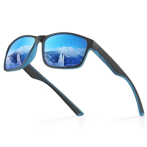 Occhsouo Polarisierte Herren-Sonnenbrille, klassisch, quadratisch, für UV400-Schutz, blau - bleu lagon von Occhsouo