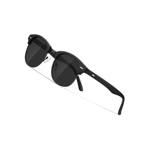Occhsouo Polarisierte Herren-Sonnenbrille, klassischer Stil, Unisex, UV400-Schutz, Charcoal Black von Occhsouo