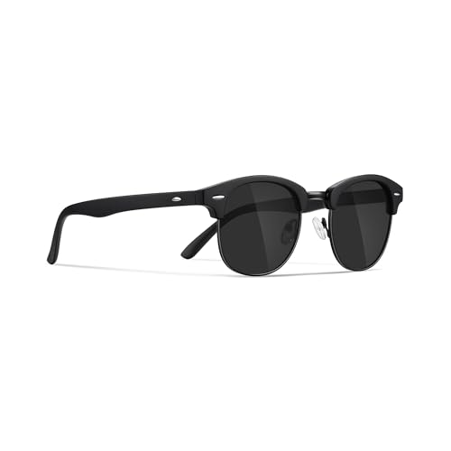 Occhsouo Polarisierte Herren-Sonnenbrille, klassischer Stil, Unisex, UV400-Schutz, Midnight Black von Occhsouo