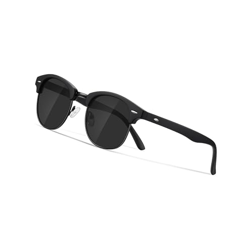 Occhsouo Polarisierte Herren-Sonnenbrille, klassischer Stil, Unisex, UV400-Schutz, Obsidian Black von Occhsouo