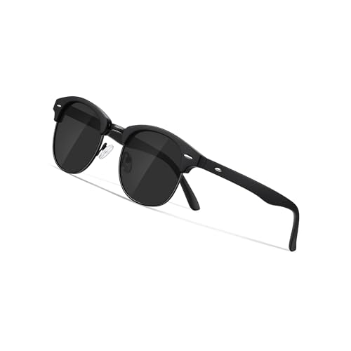 Occhsouo Polarisierte Herren-Sonnenbrille, klassischer Stil, Unisex, UV400-Schutz, Onyx Black von Occhsouo