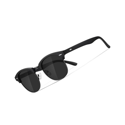 Occhsouo Polarisierte Herren-Sonnenbrille, klassischer Stil, Unisex, UV400-Schutz, Pitch Black von Occhsouo