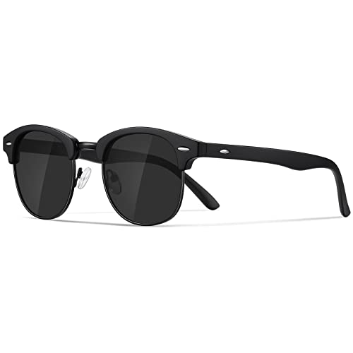 Occhsouo Polarisierte Herren-Sonnenbrille, klassischer Stil, Unisex, UV400-Schutz, Schwarz von Occhsouo