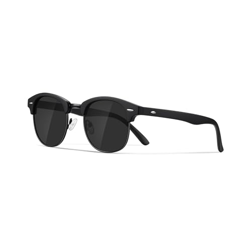 Occhsouo Polarisierte Herren-Sonnenbrille, klassischer Stil, Unisex, UV400-Schutz, jet black von Occhsouo