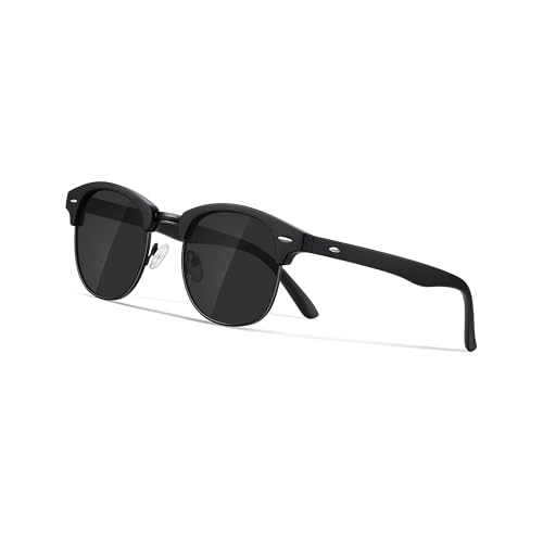 Occhsouo Polarisierte Herren-Sonnenbrille, klassischer Stil, Unisex, UV400-Schutz, schwarz matt von Occhsouo