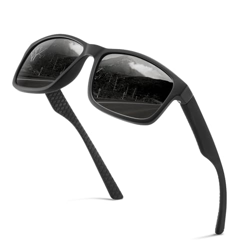 Occhsouo Polarisierte Sonnenbrille, UV400, für Herren, klassisch, quadratisch, für, Dunkle Nacht, Schwarz von Occhsouo