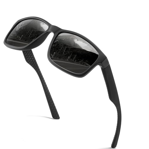 Occhsouo Polarisierte Sonnenbrille, UV400, für Herren, klassisch, quadratisch, für, Ghost Black von Occhsouo