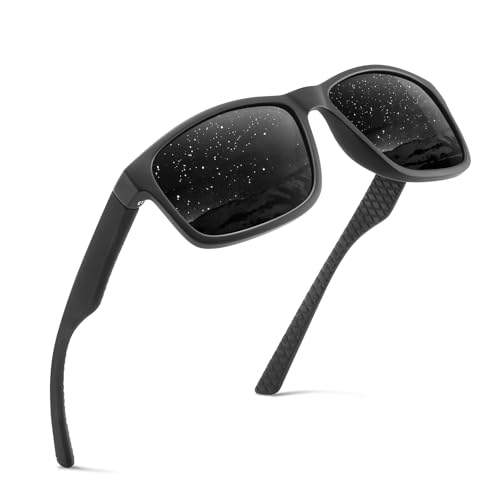 Occhsouo Polarisierte Sonnenbrille, UV400, für Herren, klassisch, quadratisch, für, Mystisches Schwarz von Occhsouo