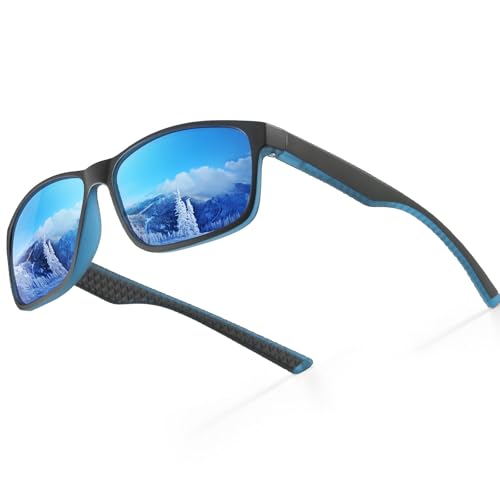 Occhsouo Polarisierte Sonnenbrille, UV400, für Herren, klassisch, quadratisch, für, Rauchblau von Occhsouo