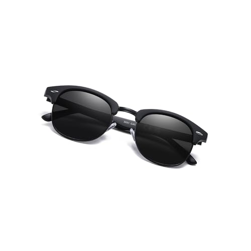 Occhsouo Polarisierte Sonnenbrille – Unisex Erwachsene, hoher UV-Schutz, schickes Design, Silhouette, schwarz von Occhsouo