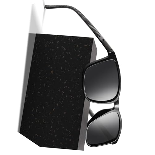 Occhsouo Polarisierte Sonnenbrille für Damen und Herren, TR90 Rahmen, Retro-Stil, Schwarz, weicher Nebel (grau) von Occhsouo