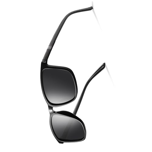 Occhsouo Polarisierte Sonnenbrille für Damen und Herren, TR90 Rahmen, Retro-Stil, Schwarz Obsidian (Grau) von Occhsouo