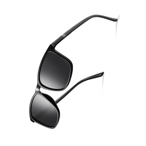 Occhsouo Polarisierte Sonnenbrille für Herren und Damen, klassisch, Retro-Design, Dunkle Nacht, Schwarz von Occhsouo