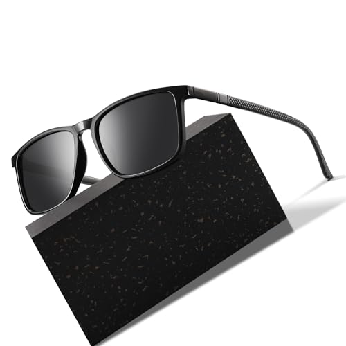 Occhsouo Polarisierte Sonnenbrille für Herren und Damen, klassisch, Retro-Design, Ruhiges Schwarz von Occhsouo