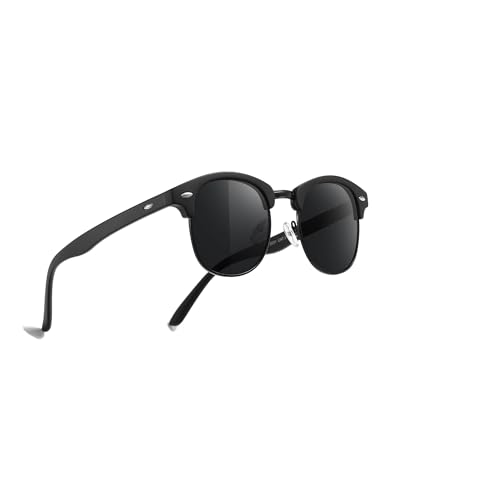 Occhsouo Polarisierte Sonnenbrille für Herren – vollständiger UV-Schutz, modernes Design, Stahl, schwarz von Occhsouo