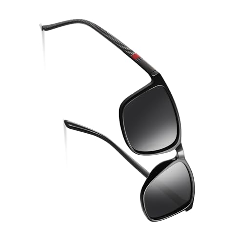 Occhsouo Polarisierte Sonnenbrille für Männer und Frauen, Retro-Stil, Schwarz, weich und warm (rot) von Occhsouo