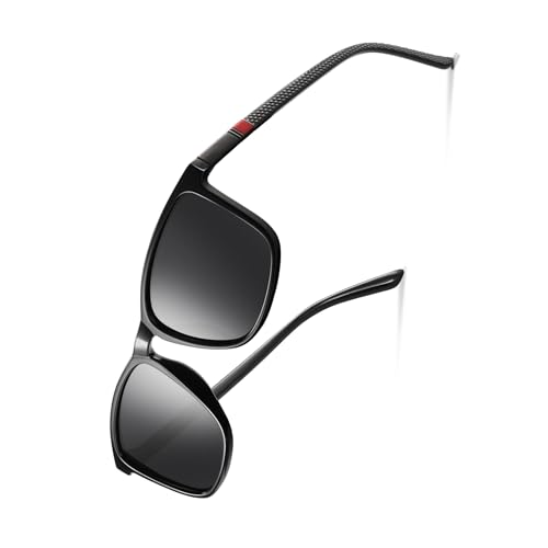 Occhsouo Polarisierte Sonnenbrille für Männer und Frauen, Retro-Stil, Schwarzer, weicher Nebel (rot) von Occhsouo