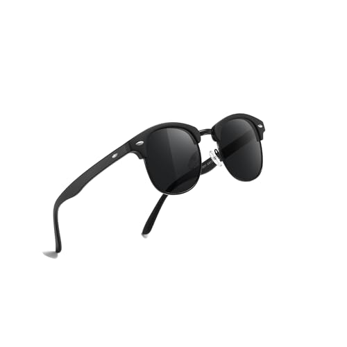 Occhsouo Polarisierte Unisex-Brille, klassischer Stil, ideal für Fahren und Outdoor-Aktivitäten, Burnt Black von Occhsouo