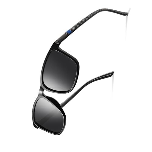 Occhsouo Sonnenbrille, polarisiert, für Herren und Damen, polarisiert, UV-Schutz, reines Schwarz, Schwarz weich (blau) von Occhsouo
