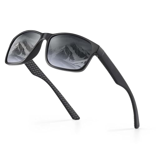 Occhsouo Sonnenbrille, polarisiert, für Männer und Frauen, Schutz, klassischer Stil, Dunkles Schwarz von Occhsouo