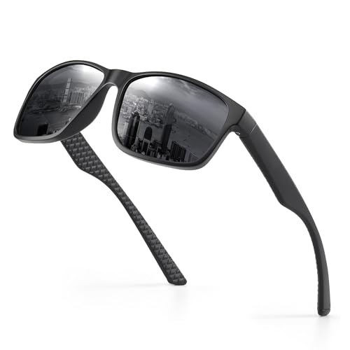 Occhsouo Sonnenbrille, polarisiert, für Männer und Frauen, Schutz, klassischer Stil, schwarz lackiert von Occhsouo