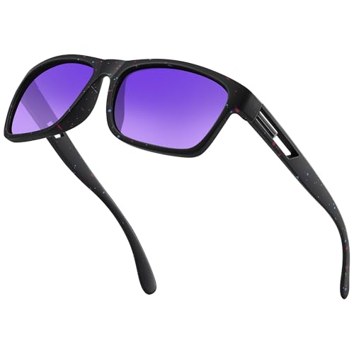 Occhsouo Sonnenbrille Herren Polarisiert - Damen UV400 Schutz CAT 3 CE Violet Sunglasses Men Women Verspiegelt Retro Sport Sonnenbrillen für Angeln, Fishing, Fahren, Ski von Occhsouo